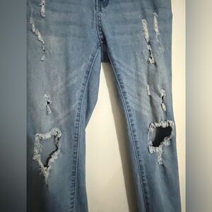 Wax Jean Light Blue Distressed Skinny Jeans